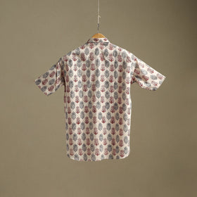 Natural dyed cotton men half sleeve hand bagh shirt 04