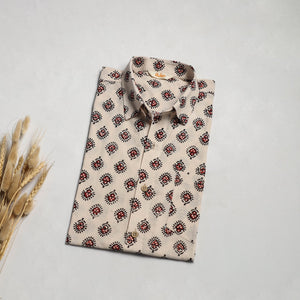 Natural dyed cotton men half sleeve hand bagh shirt 03