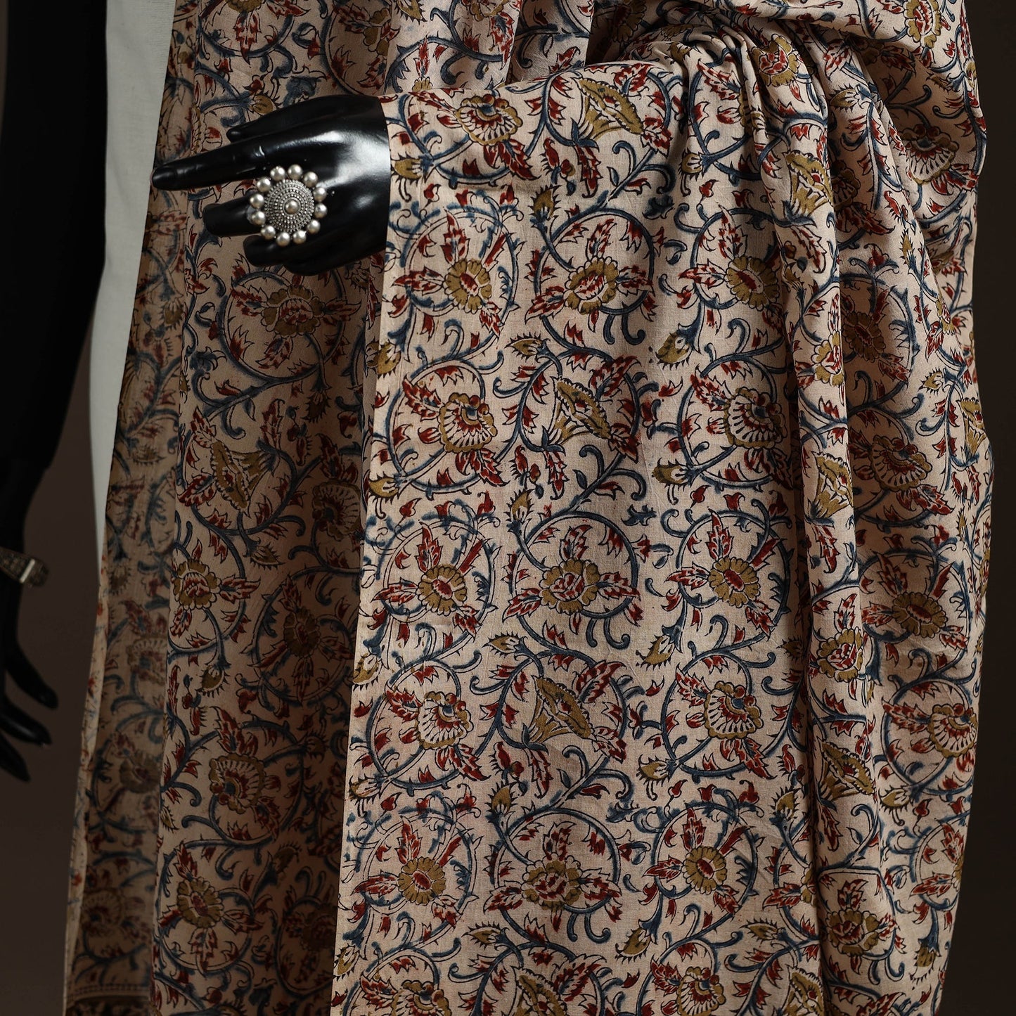 Natural dyed cotton pedana kalamkari dupatta 14