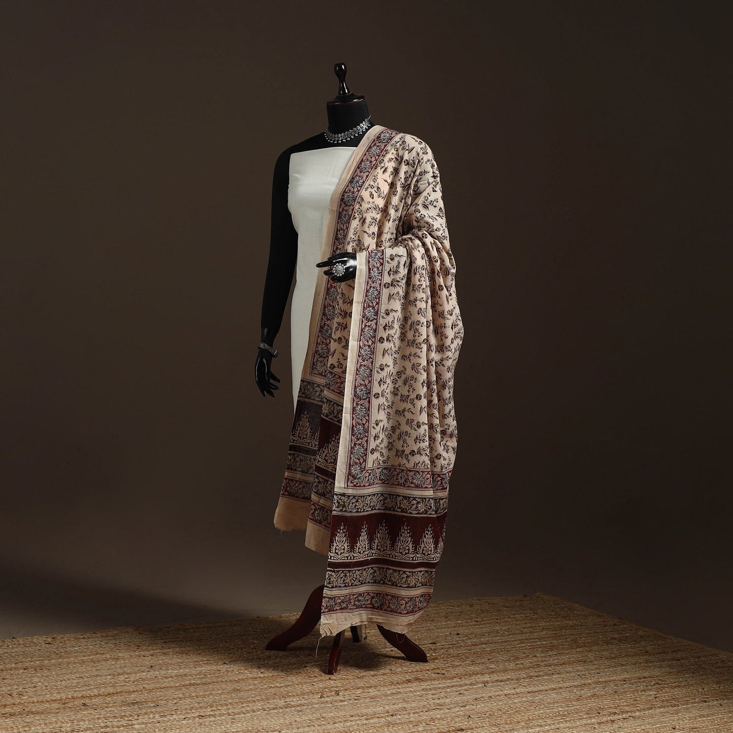 Natural dyed cotton pedana kalamkari dupatta 20