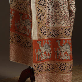 Natural dyed cotton pedana kalamkari dupatta 22