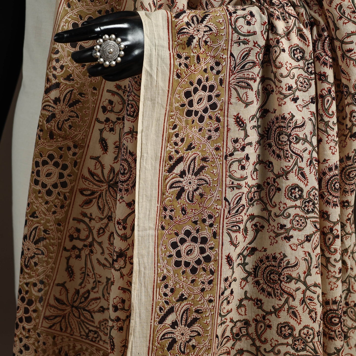 Natural dyed cotton pedana kalamkari dupatta 22