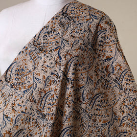 Beige - natural dyed cotton pedana kalamkari fabric 04