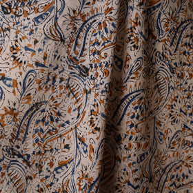 Beige - natural dyed cotton pedana kalamkari fabric 04