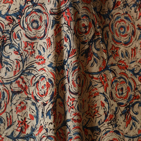 Beige - natural dyed cotton pedana kalamkari fabric 05