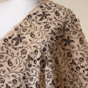 Beige - natural dyed cotton pedana kalamkari fabric 05