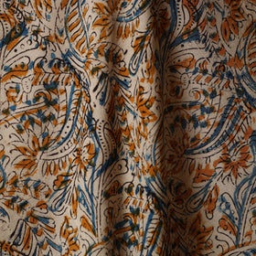 Beige - natural dyed cotton pedana kalamkari fabric 06