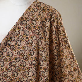 Beige - natural dyed cotton pedana kalamkari fabric 08