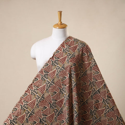 Beige - natural dyed cotton pedana kalamkari fabric 09