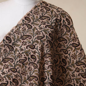 Beige - natural dyed cotton pedana kalamkari fabric 10