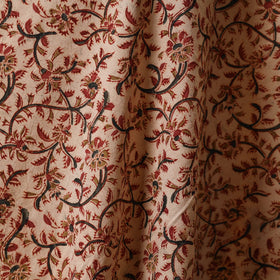 Beige - natural dyed cotton pedana kalamkari fabric 11