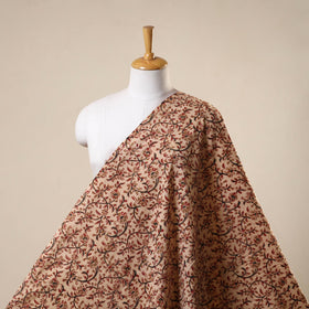 Beige - natural dyed cotton pedana kalamkari fabric 11