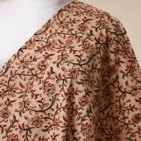 Beige - natural dyed cotton pedana kalamkari fabric 11