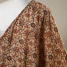 Beige - natural dyed cotton pedana kalamkari fabric 14