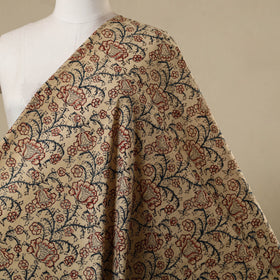 Beige - natural dyed cotton pedana kalamkari fabric 14
