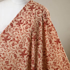 Beige - natural dyed cotton pedana kalamkari fabric 16