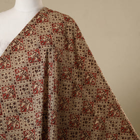 Beige - natural dyed cotton pedana kalamkari fabric 19