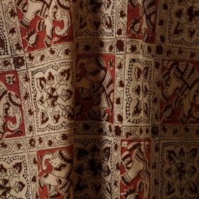 Beige - natural dyed cotton pedana kalamkari fabric 19