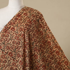 Beige - natural dyed cotton pedana kalamkari fabric 20