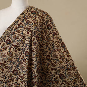 Beige - natural dyed cotton pedana kalamkari fabric 21
