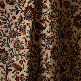 Beige - natural dyed cotton pedana kalamkari fabric 21