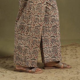 Beige Natural Dyed Block Print Cotton Pedana Kalamkari Co-ord Set
