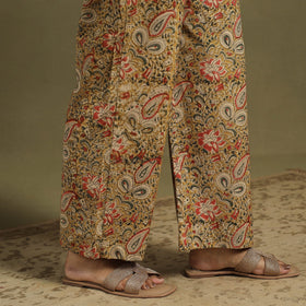 Beige Natural Dyed Block Print Cotton Pedana Kalamkari Co-ord Set