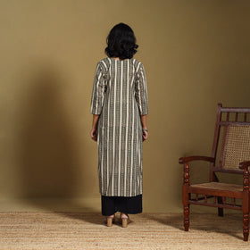 Beige - natural dyed cotton straight hand kurta 25