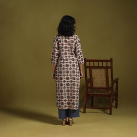 Natural dyed cotton straight kurta for women 02