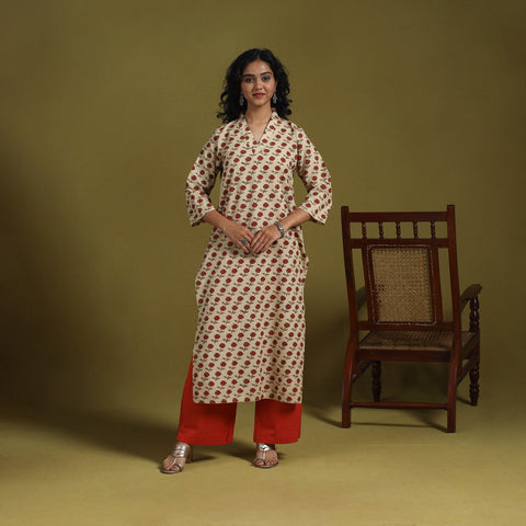 Natural dyed cotton straight kurta for women 03