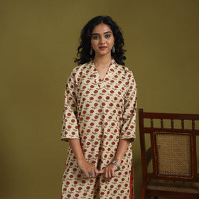 Natural dyed cotton straight kurta for women 03