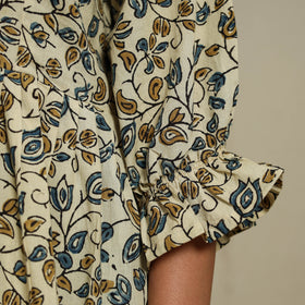 Beige - natural dyed cotton tiered dress 10 - handcrafted