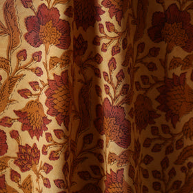 Natural dyed cotton vanaspati bagru fabric 02 - handcrafted