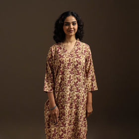 Beige - natural dyed cotton vanaspati bagru co-ord set 04