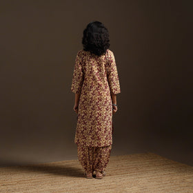 Beige - natural dyed cotton vanaspati bagru co-ord set 04