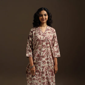 Beige - natural dyed cotton vanaspati bagru co-ord set 05