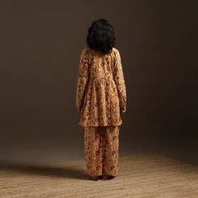 Beige - natural dyed cotton vanaspati bagru co-ord set 07