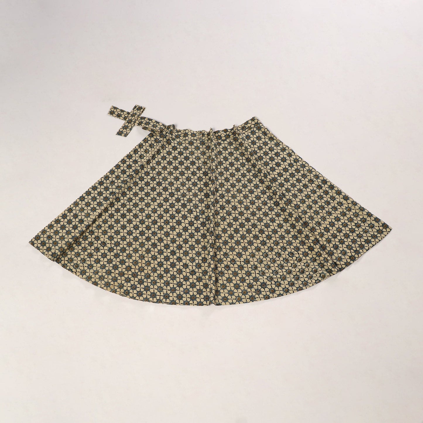 Beige - cotton wrap around skirt 43 - handcrafted