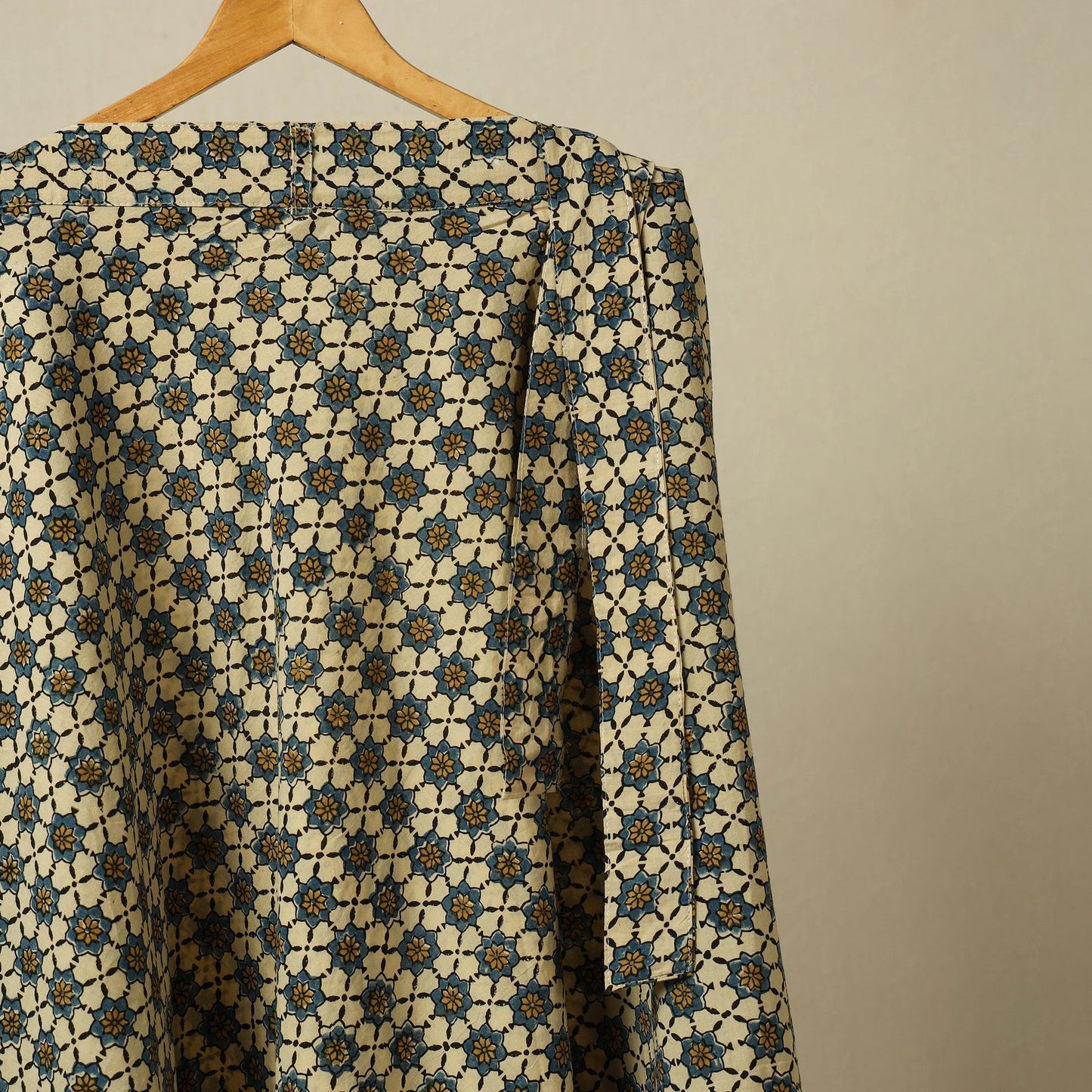 Beige - cotton wrap around skirt 43 - handcrafted