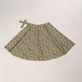 Beige - cotton wrap around skirt 46 - handcrafted