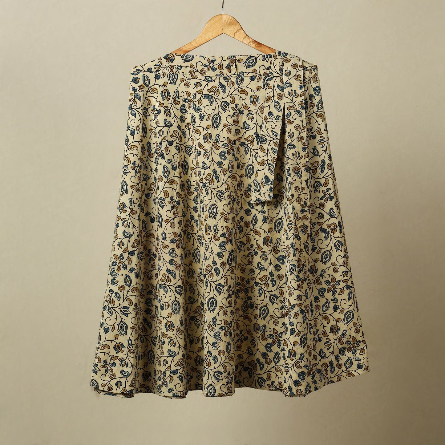 Beige - cotton wrap around skirt 46 - handcrafted