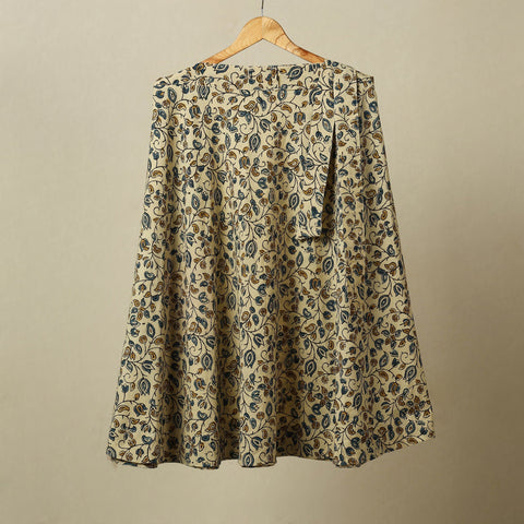 Beige - cotton wrap around skirt 46 - handcrafted