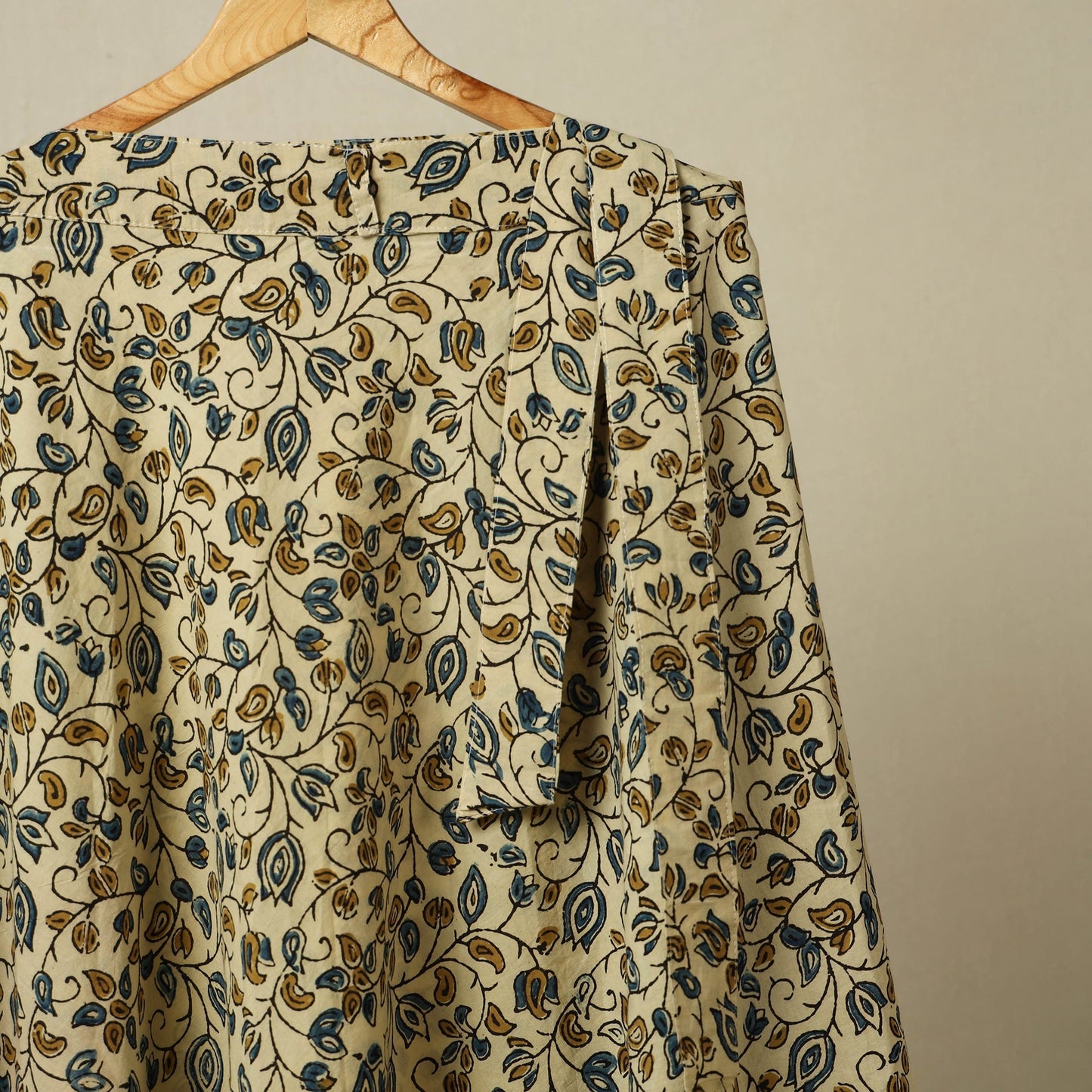 Beige - cotton wrap around skirt 46 - handcrafted