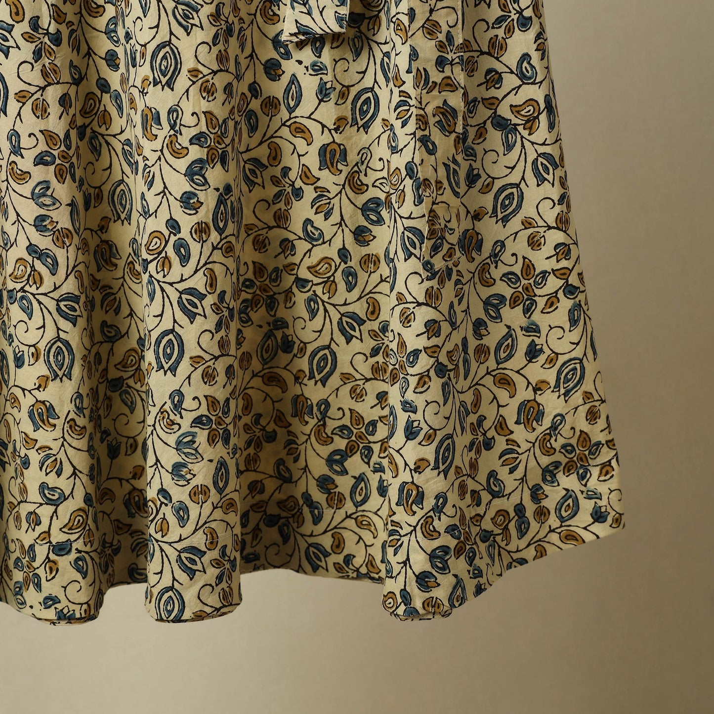 Beige - cotton wrap around skirt 46 - handcrafted