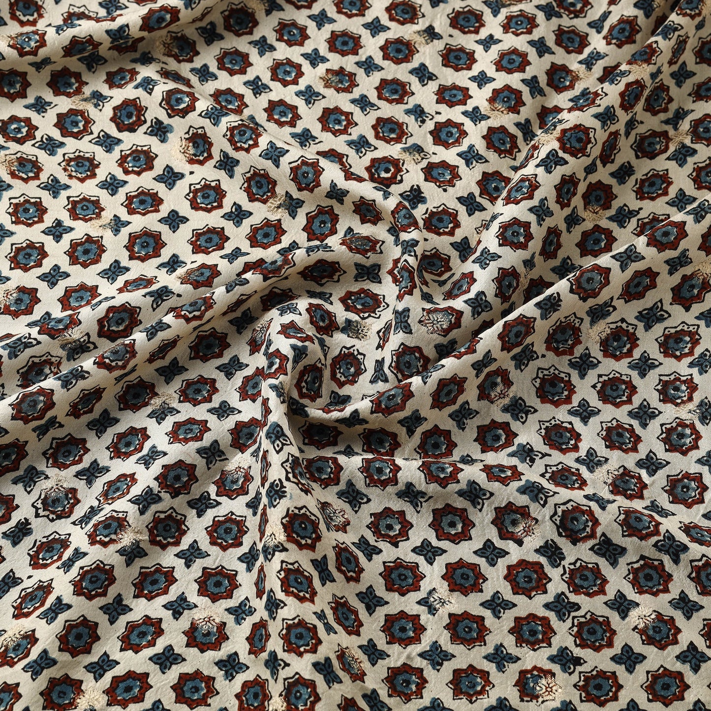 Natural dyed dola silk jacquard buti fabric 11 - handcrafted