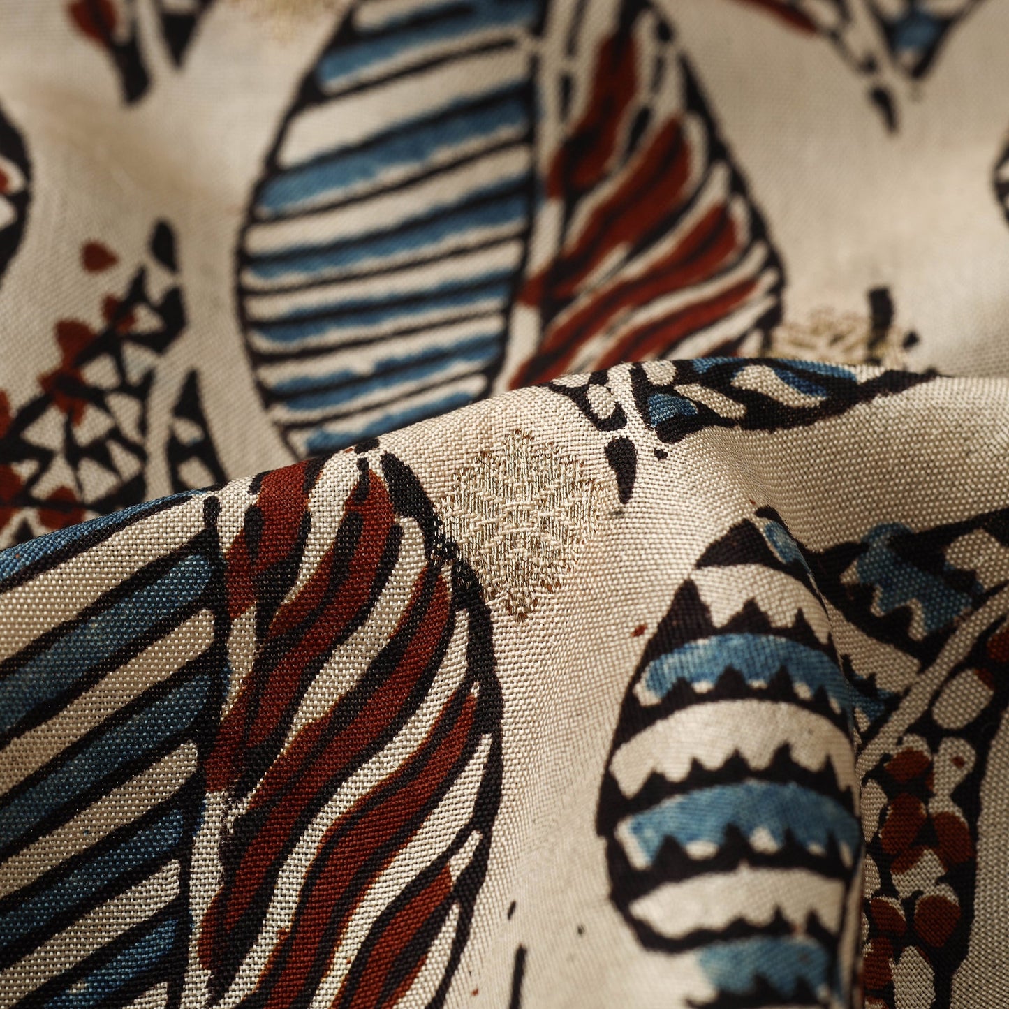 Natural dyed dola silk jacquard buti fabric 12 - handcrafted