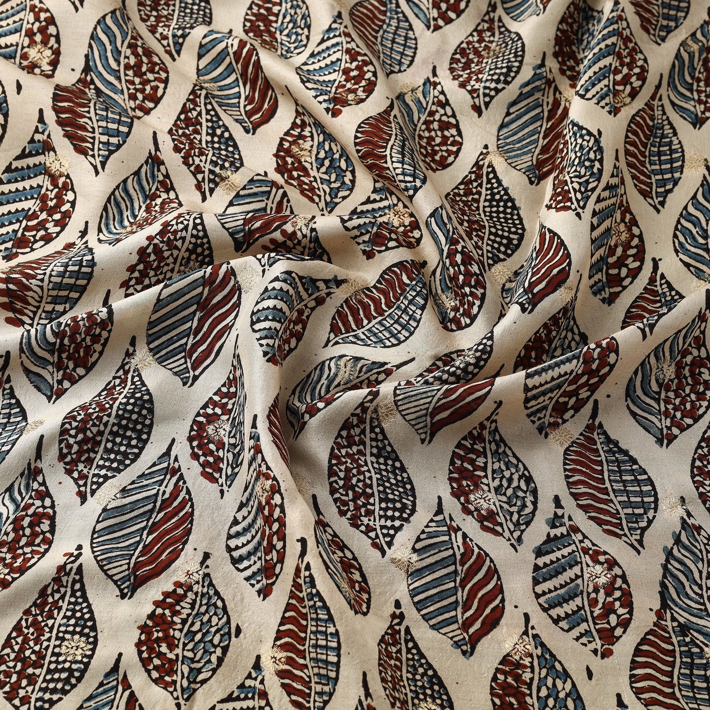 Natural dyed dola silk jacquard buti fabric 12 - handcrafted