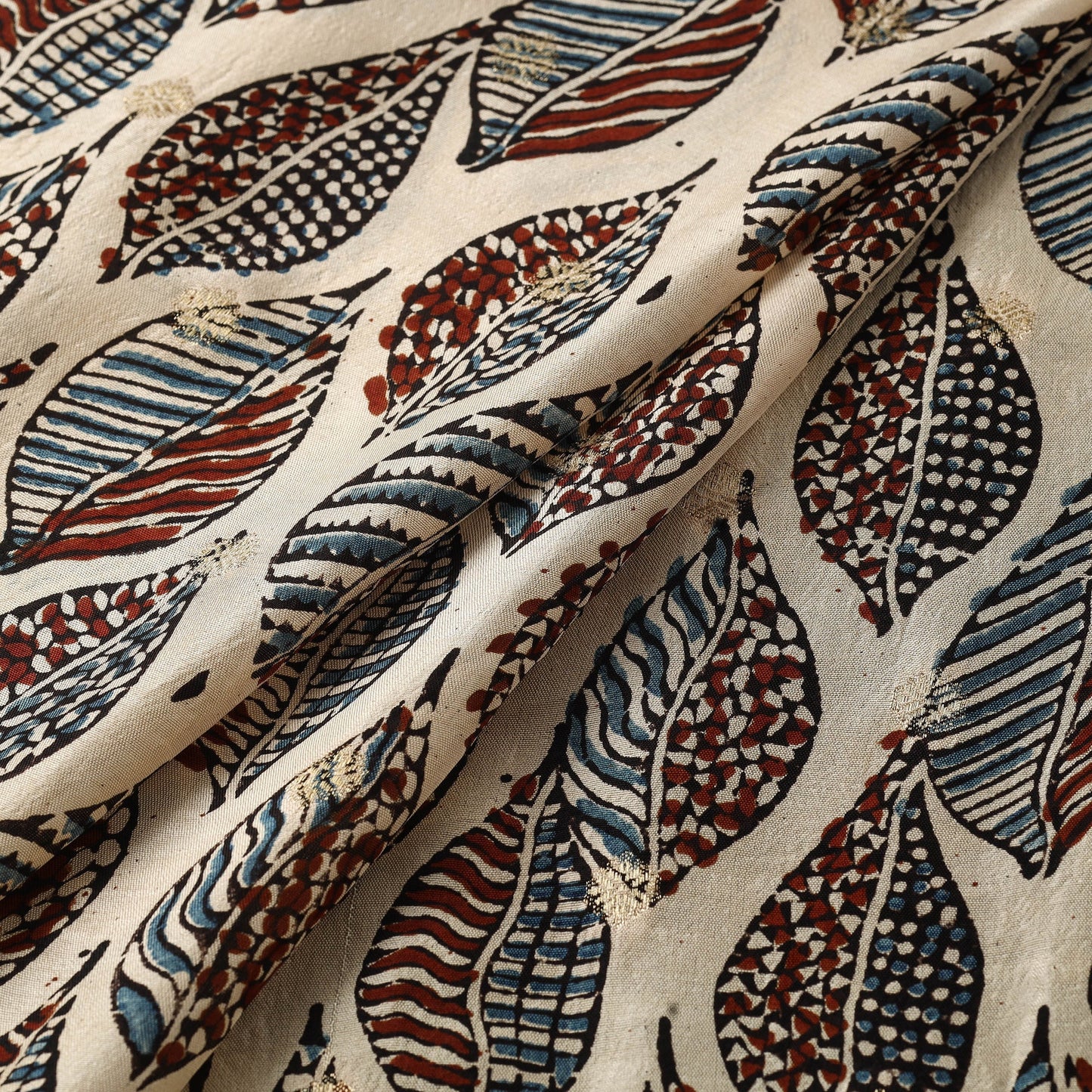 Natural dyed dola silk jacquard buti fabric 12 - handcrafted