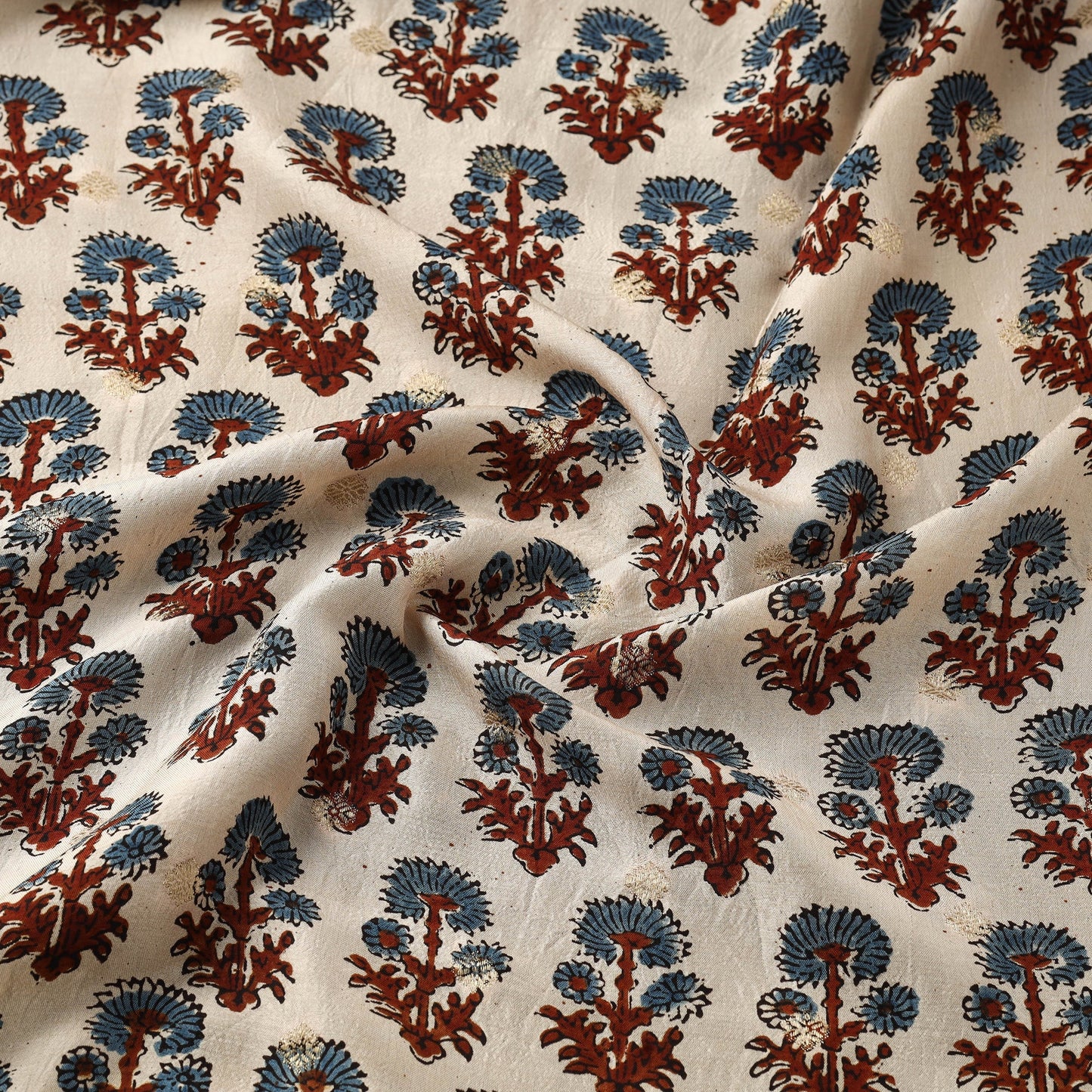 Natural dyed dola silk jacquard buti fabric 15 - handcrafted