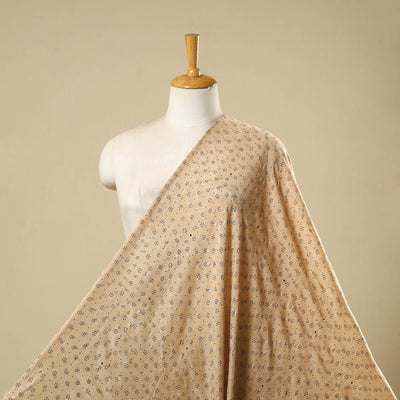 Natural dyed dola silk jacquard buti fabric 19 - handcrafted